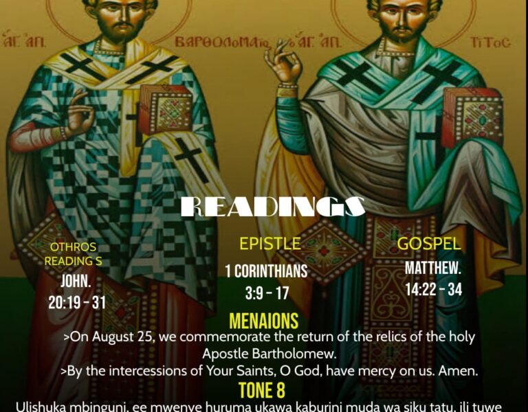 Memory of the Holy Apostles Bartholomew and Titus